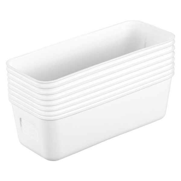 Mobestech 8Pcs Storage Bins Storage Basket Versatile Kitchen Pantry Organization Plastic Storage Container Under Sink Bathroom Organize
