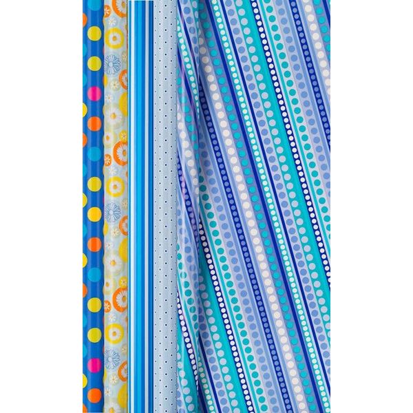 25 Rollen Geschenkpapier 0,7 x 2 m Blue Line