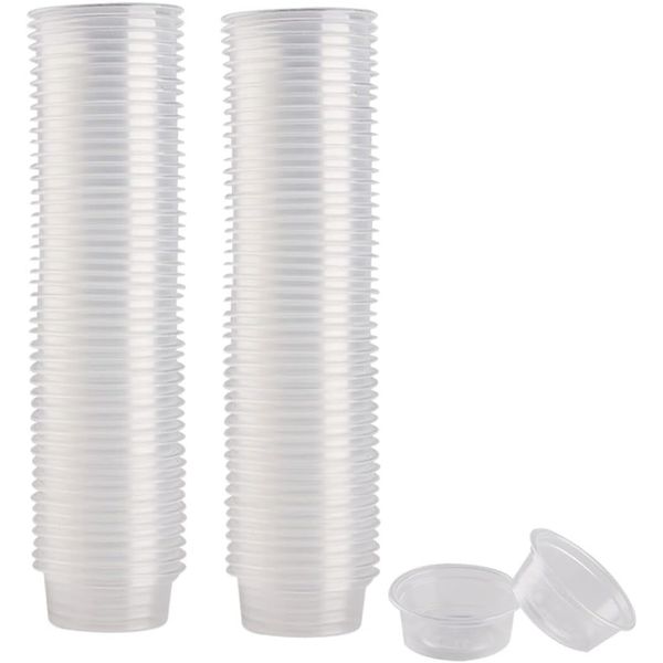 QIHYCUF 100 pcs Small Gecko Food and Water Cups Plastic Reptile Feeding Bowls