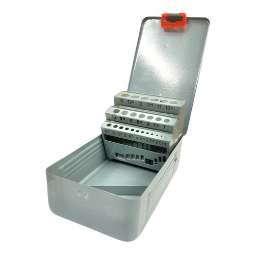 Drill Bit Organiser Metal Empty Hard Storage Case Tool Box for 25 Twist Drill Bits Set Size 1-13 Tools Rack Stand Organizer