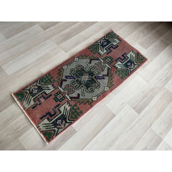 Small Rug,Bathroom Rug,Small Rug 1,3 x 3,0 ftPrimitive Rug,Turkish Rug,Doormat