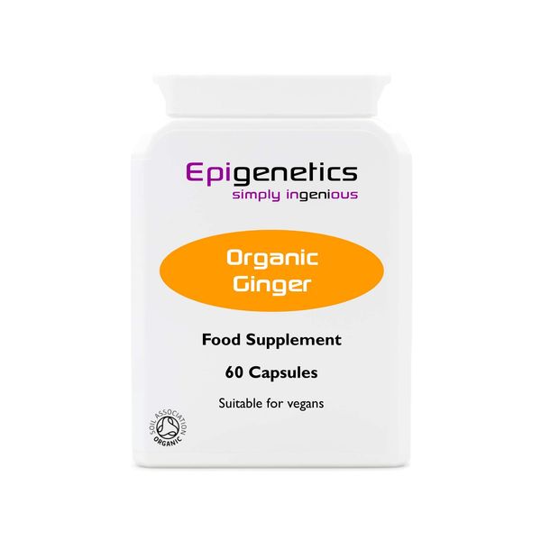 Organic Ginger 330mg | Natural Zingiber Officinale Herb Supplement | 60 Vegan Friendly Capsules UK Made | 1 Capsule Daily (2 Month Supply)