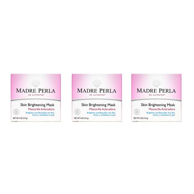 MADRE PERLA DE ULTRATEZ Skin Brightening Mask - Moisturizing Mask for Face and Skin - Allergy Tested and Non Irritating - 4 OZ (3 Jars)