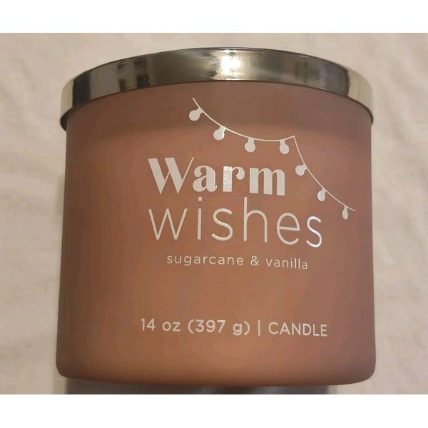 Kirkland's Home Warm Wishes Candle Sugar Cane And Vanilla 3 Wick 14oz New
