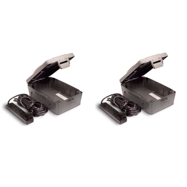 2 X Masterplug Weatherproof Box with 4 Socket 10m Extension Lead