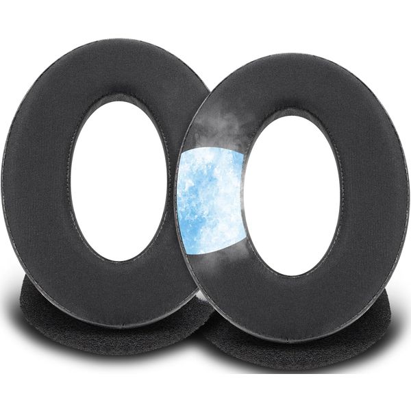 SOULWIT Cooling Gel Replacement Ear Pads for Bose A20 Aviation Headset, Aviation Headset X A10, Earpads Cushions with Softer Leather, Noise Isolation Foam (Black)