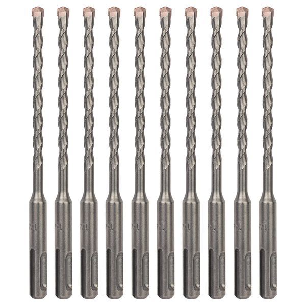 Sabre Tools 10-Pack 1/4 Inch x 6 Inch SDS Plus Rotary Hammer Drill Bits, Carbide Tipped for Brick, Stone and Concrete (1/4” x 4" x 6")