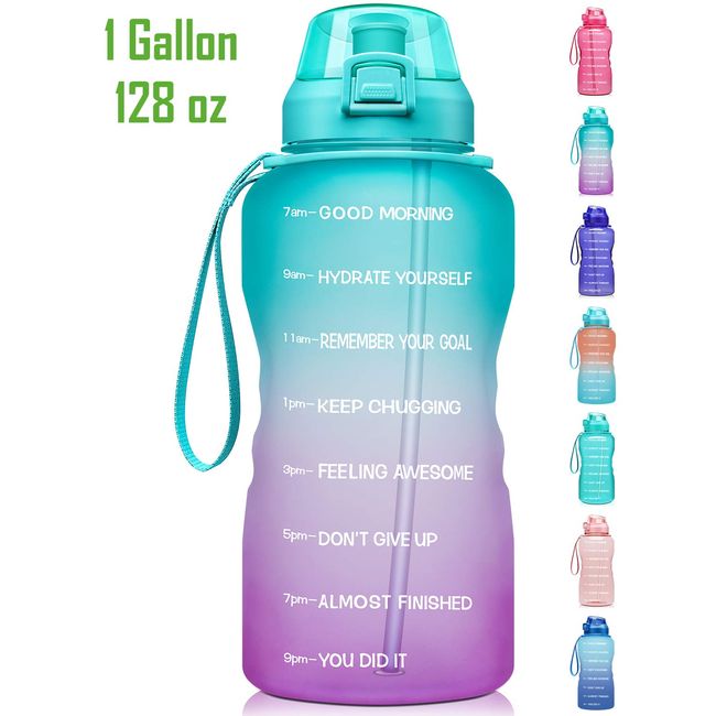 Motivational Water Bottle Gallon Fitness Healthy Life Time Marker
