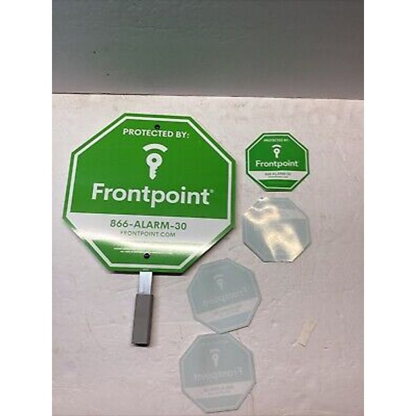 Frontpoint Octagon Yard Sign  100% Aluminum (4) window decals. New