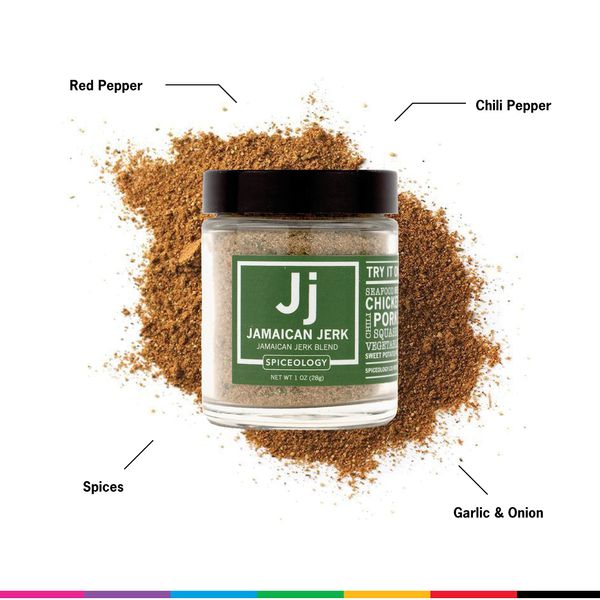 Spiceology - Jamaican Jerk Smoky Caribbean Rub - BBQ Rubs, Spice Blends and Seasonings - Use On: Seafood, Beef, Chicken, Pork, Chili, Squash, Nuts, Vegetables, and Sweet Potato Fries - 4.6 oz