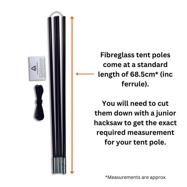 TentSpares - Freedom Trail Sendero 5 & Sendero 6 Fibreglass Tent Pole Repair Kit, Tent Pole Replacement