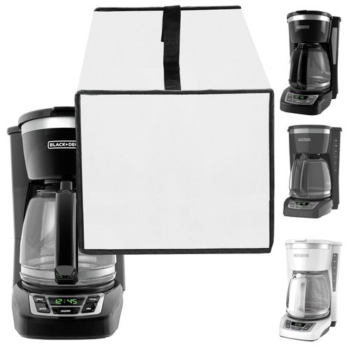 NUENSS-ROR Cover for BLACK+DECKER Coffee Maker Heavy Duty Waterproof Dustproof Stain-Resistant Heat-Resistant Coffee Machine Protective Cover Case for BLACK+DECKER 12-Cup Digital Coffee Maker (Silver)