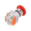 sourcing map 22mm Mounting Latching Emergency Stop Push Button Switch with Yellow Protective Cover 2NC