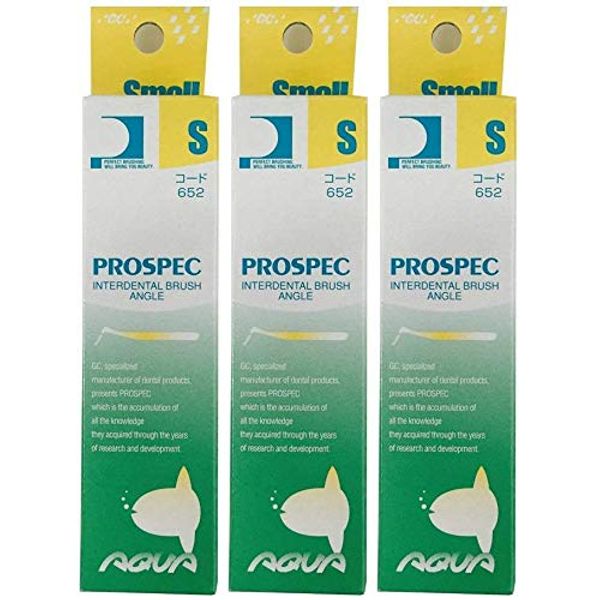 Prospec Interdental Brush Angle Aqua 4 Pack x 3 Packs Small Aqua Yellow