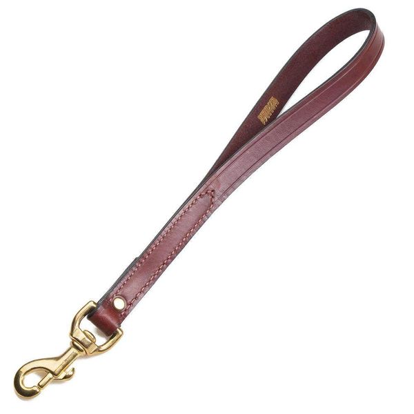 Mendota Pet Leash Leather Traffic Lead - Dog Leash - Made in The USA - Chestnut, 3/4 in x 12 in