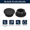uxcell 6pcs Black Plug Hole H27 Waterproof Rubber Button Plug for 26mm/1.02" Hole