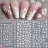 LANODO 3 Pcs Nail Stickers, 5D Flowers, Black and White Lace, Multiple Styles, DIY Nail Sticker Set