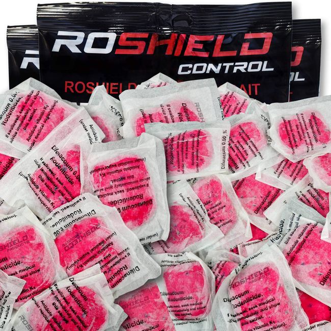 Roshield 45 Mouse Mice Rat Pasta Bait Killer Poison Control Sachet Kit- Fast Acting for Home & Garden Treatment (3 x 150g Pack)