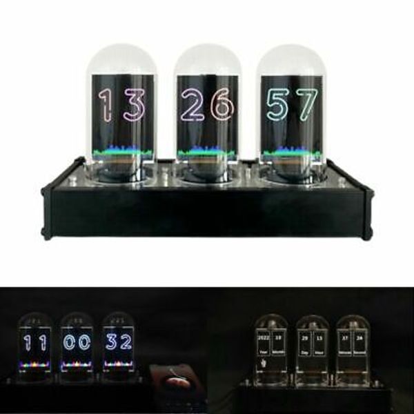 2022 Upgraded Modern IPS Nixie Tube Clock Large Display Sound Level Meter DIY