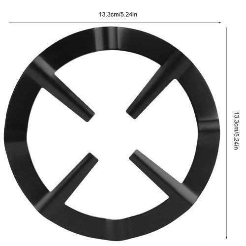 Jenngaoo Gas Stove Attachment, 13.3 cm Wok Ring Support, Gas Stove Cross, Pot Holder, Gas Cooker, Grid Attachment Ring for Espresso Maker, Coffee Maker, Reduction, Stainless Iron, Black