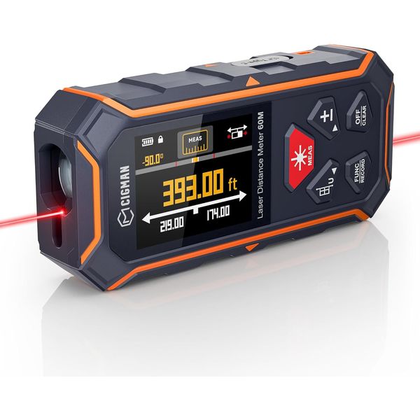 Dual Laser Measuring Tool,  393Ft Bilateral Laser Measurement Tool Color Backlit