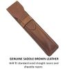 Leather Saddle Brown Protective/Travel Case for Straight, Shavette and Barber Razors - from Parker Safety Razor