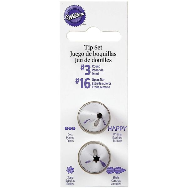 Wilton 16 Pieces Round 3 Star Tip Set, brass, Steel