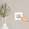 Single Socket Surround | Square | Acrylic Back Panel or Finger Plate | Light Switch Plug (White)