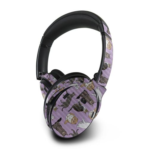MightySkins Carbon Fiber Skin Compatible with Bose QuietComfort 45 Headphones Cat Chaos | Protective, Durable Textured Carbon Fiber Finish | Easy to Apply | Made in The USA