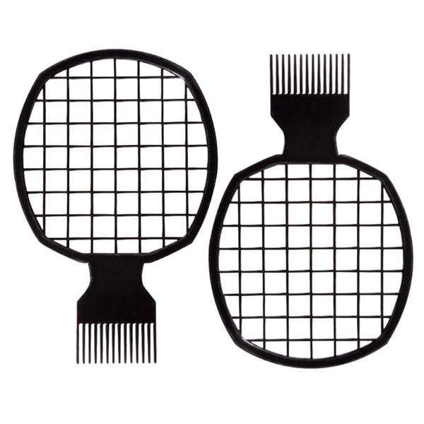 Upgraded 2-Piece Hair Twist Comb Hair Sponge Brush Set - Superior Curl Definition for Men and Women (Black)