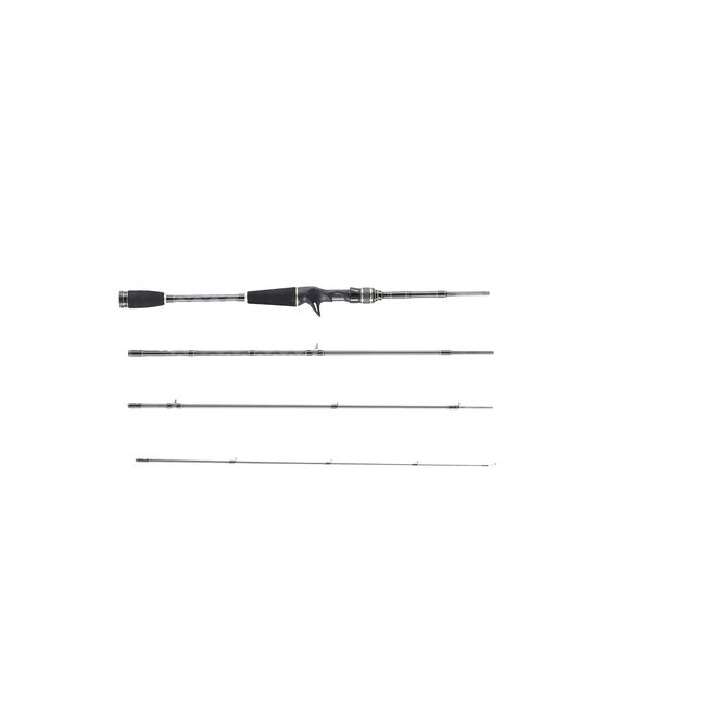 Abu Garcia XRFC-704M-MB Xrossfield Fresh & Saltwater Rod, Spinning, Pack Rod, 4 Pieces, Fishing Rod, Black