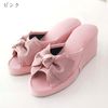 Heel Slippers 8cm Platform Bow Slippers (Pink), Pink