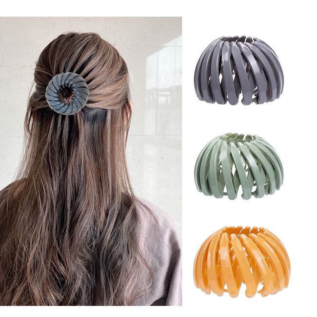 3 Stück Vogelnest Haarspange Duttmacher Haarspangen Pferdeschwanz Haarklammern für Mädchen Damen Frauen Haar Accessoire Haarclips