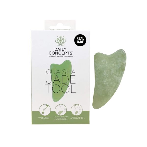 DAILY CONCEPTS Gua Sha Jade Facial Tool, 1 Count