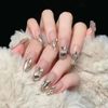 Lwenjing BY1035 Nail Tips, False Nails, 3D Nail Tips, Handmade Nail Tips, Wedding Nails, Cute, Short, Long, Nail Tips, Popular, Japanese Style, Bride Nails, Glossy, False Nails, 24 Pieces