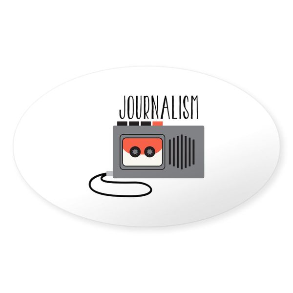 CafePress Journalism Recorder Sticker Sticker (Oval 50 pk)