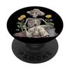 Funny Skeleton with Flowers and Gardening Tools PopSockets Adhesive PopGrip