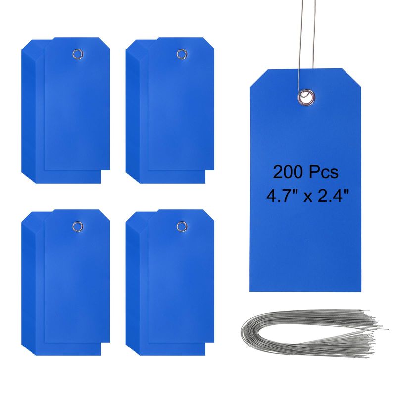 PATIKIL Plastic Shipping Tags with Wire 4 3/4