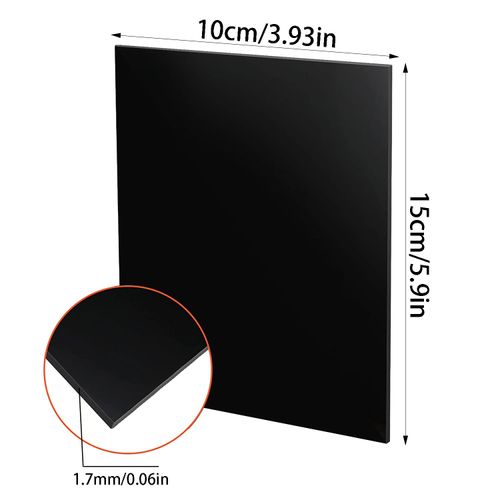 DARENYI 5pcs Black Acrylic Sheet 1.7mm Thick Plastic Sheets Boards Acrylic Plastic Panel Sheets for Picture Frame DIY Projects Painting Display, 15 x 10cm