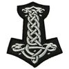 Smartbadge® Celtic Knot Thors Hammer Embroidered Sew or Iron on Patch (A)