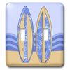 3dRose LLC lsp_77549_2 Blue Surfboard Design Double Toggle Switch