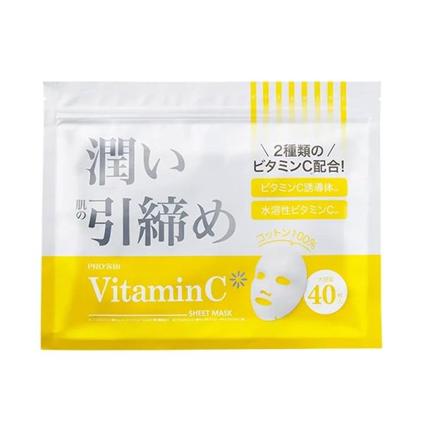VITAMIN C Sheet Mask, 40 Pieces, Face Pack, Face Mask