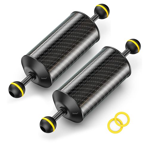 Seafrogs Carbon Fiber Underwater Float Arm, Dual Ball Lightweight Buoyancy Arm for Diving Tray, Video Light, and Strobe - Compatible with Underwater Photography and Videography Accessories(GA-9-2PCS)