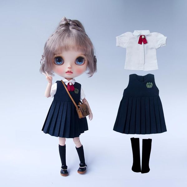 XiDonDon BJD Doll Clothes Shirt Vest Skirt for Blyth Ymy Licca Azones Ob24 Ob27 Doll Accessories Toys (Set3)