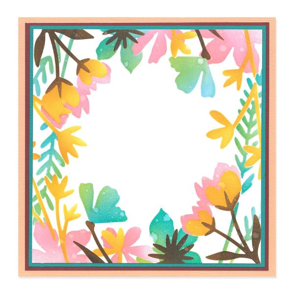 Sizzix Layered Stencils-Botanical Border, White, One Size