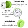 VIFERR Bathroom Shower Kitchen Clock Timer Waterproof Suction Wall Window Mirror Bath Shower Clock Bathroom Accessories(Green)