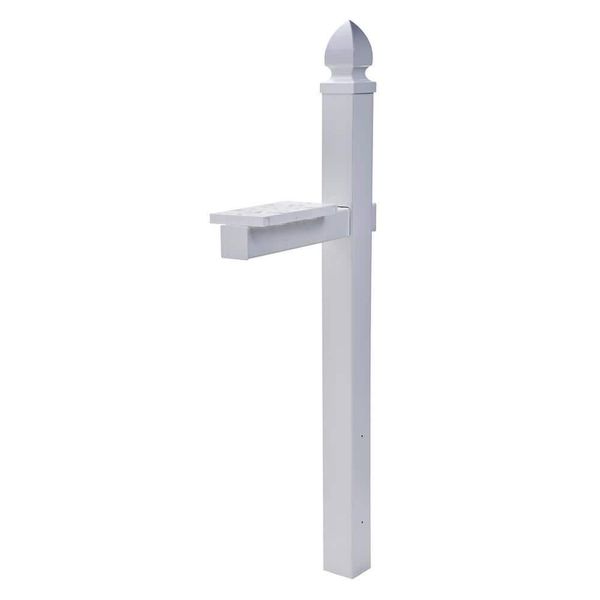 Architectural Mailboxes Post White Vinyl Crossarm Convertible Rust-Proof Durable