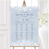 Vintage Lace Pale Blue Chic Personalised Wedding Seating Table Plan