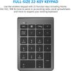 Rytaki 【Upgraded Version】 Bluetooth Numeric Keypad, Portable Wireless 22 Keys External Number Pad for Laptop, Tablet, Notebook, PC, Desktop and More