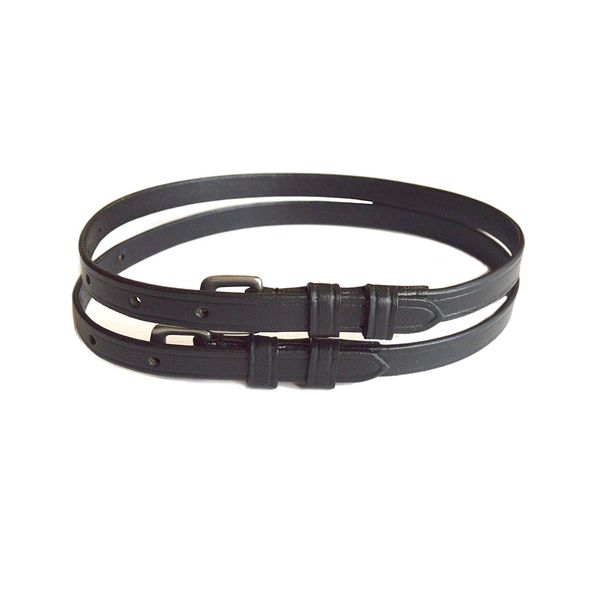 SIE Leather Spur Straps Black - Adult (18'', Black)